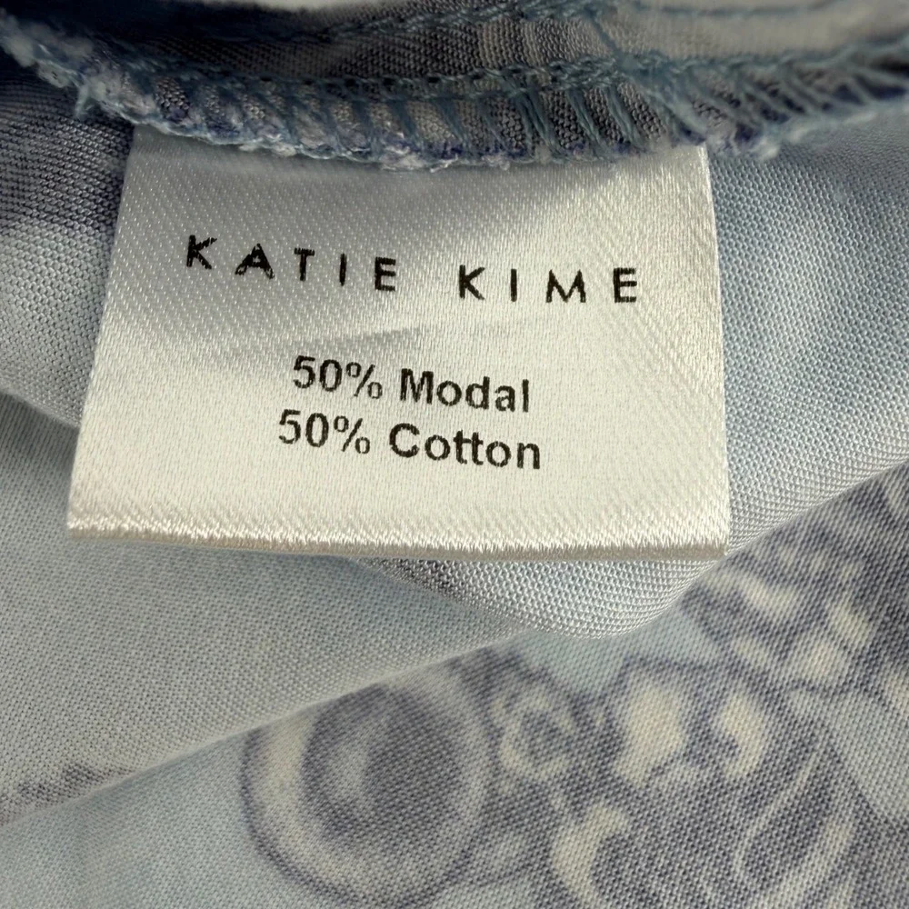 Katie Kime Pajama Set Women XXS Blue New Orleans Toile Short Sleeve Cotton Modal
